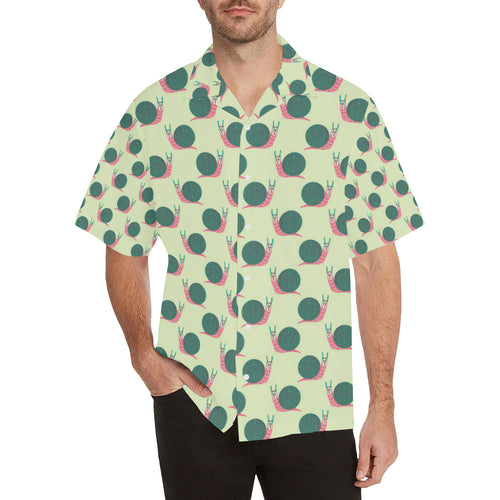 Snail Pattern Print Design 04 Men's All Over Print Hawaiian Shirt (Model T58)