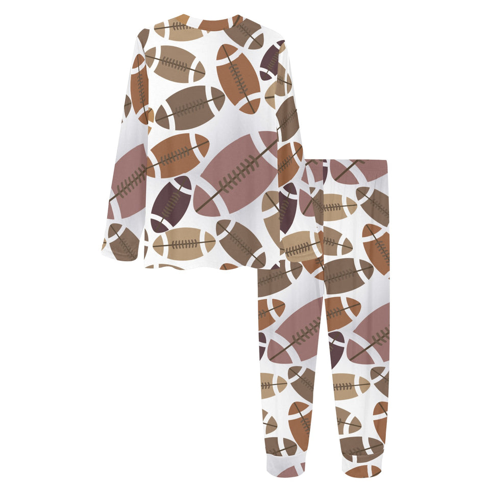 American football ball pattern Women's All Over Print Pajama Set