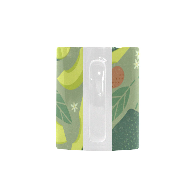 Avocado pattern Classical White Mug (Fulfilled In US)