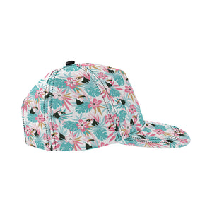 Toucan tropical flower leave pattern All Over Print Snapback Cap