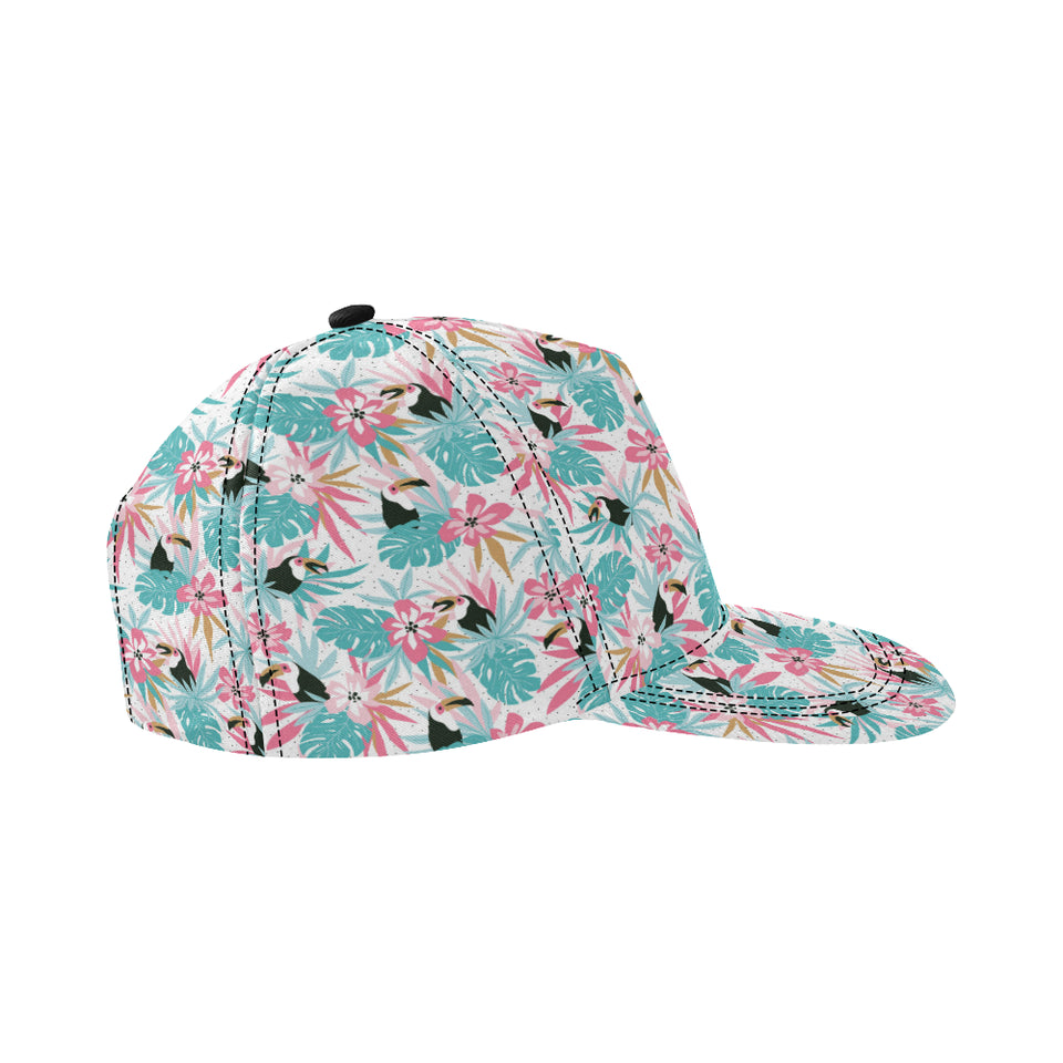 Toucan tropical flower leave pattern All Over Print Snapback Cap