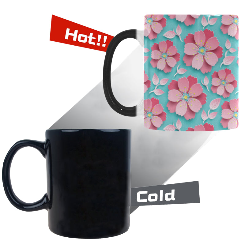3D sakura cherry blossom pattern Morphing Mug Heat Changing Mug