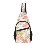 Pink flamingo birds pineapples hibiscus flower pat All Over Print Chest Bag