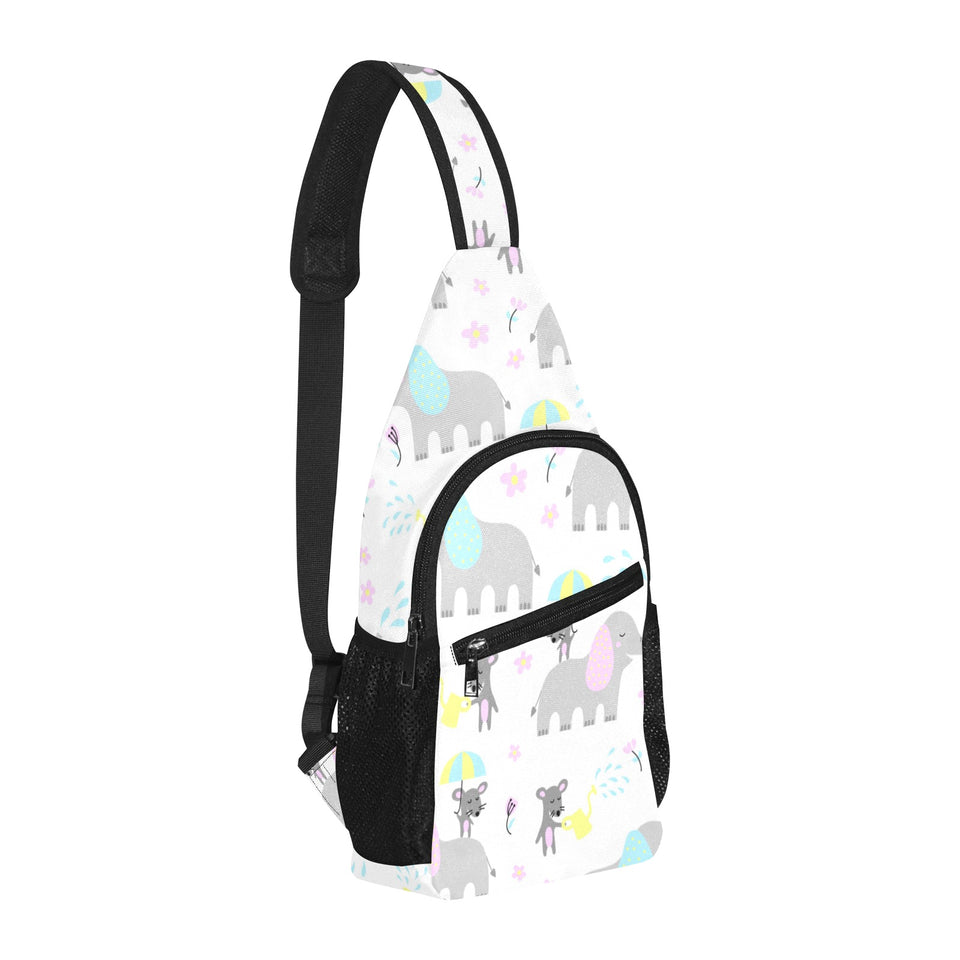 Cute elephant mouse pattern All Over Print Chest Bag