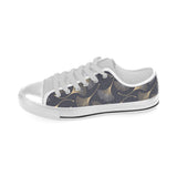 Gold ginkgo leaves Men's Low Top Shoes White