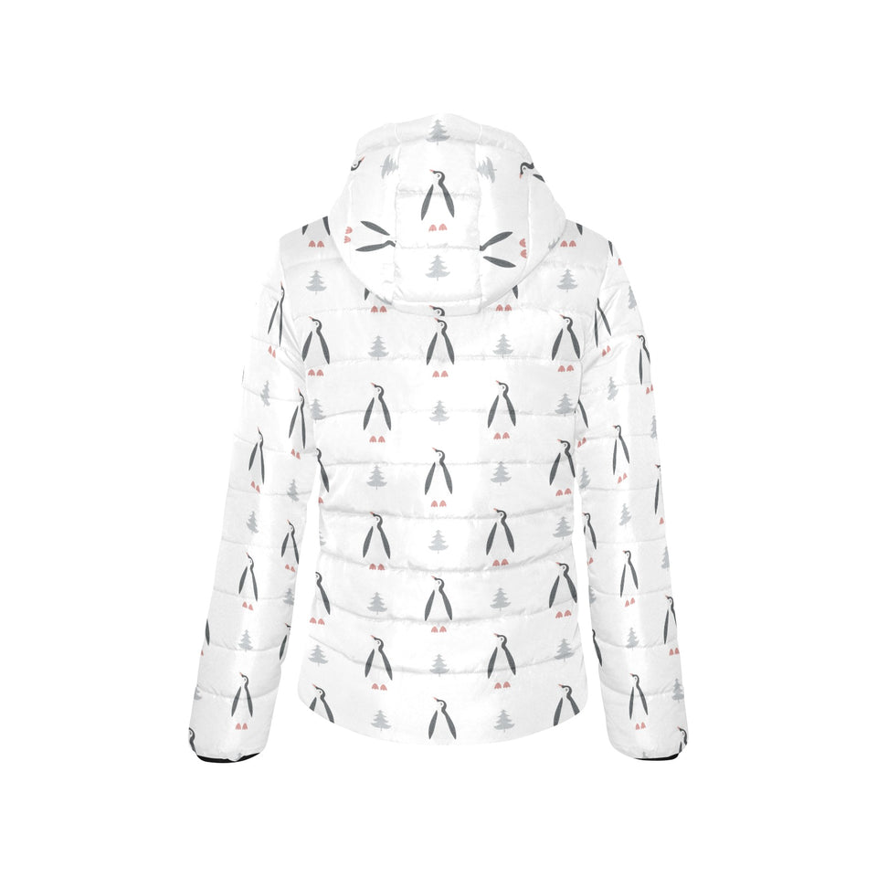 Penguin pattern Women's Padded Hooded Jacket