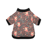 fox leaves mushroom pattern All Over Print Pet Dog Round Neck Fuzzy Shirt