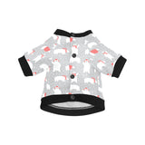 Cute polar bear christmas snow pattern All Over Print Pet Dog Round Neck Fuzzy Shirt