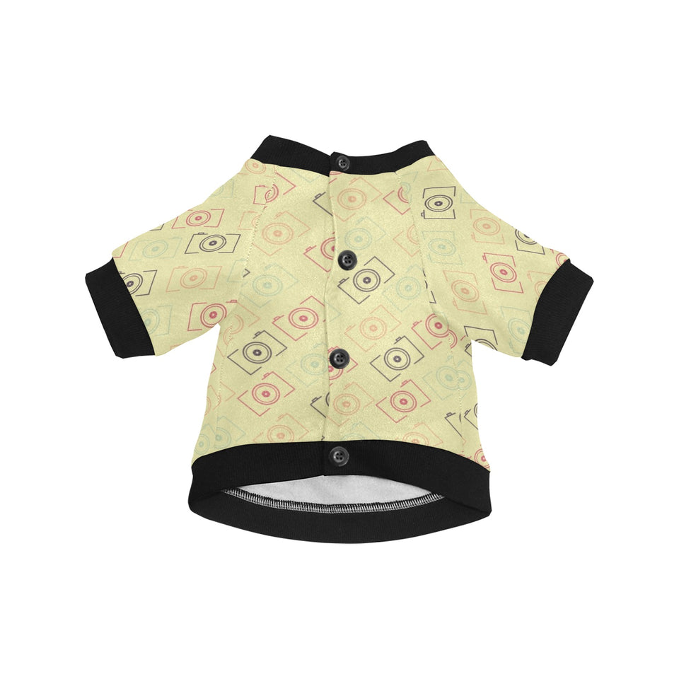Camera Pattern Print Design 01 All Over Print Pet Dog Round Neck Fuzzy Shirt