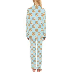Pretzels Pattern Print Design 03 Women's Long Pajama Set