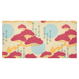 Red Bonsai gray sun japanese pattern Tablecloth