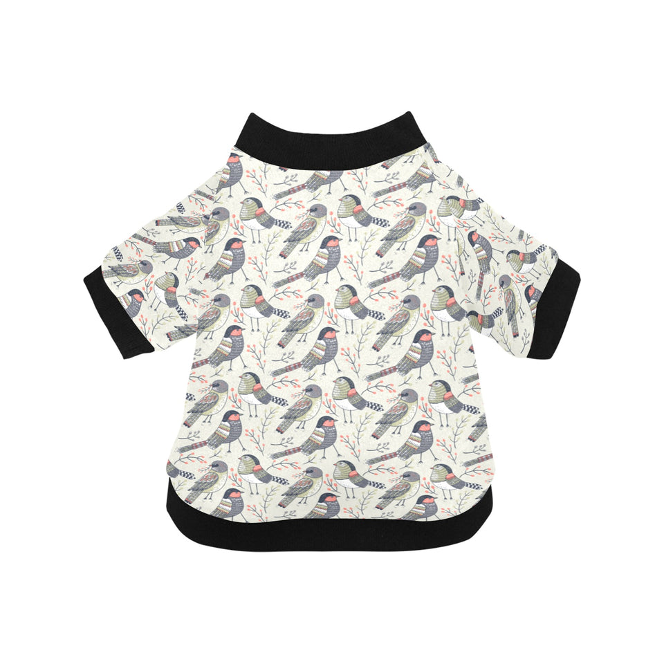 Pigeon Pattern Print Design 04 All Over Print Pet Dog Round Neck Fuzzy Shirt