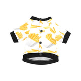 French fries white paper box pattern All Over Print Pet Dog Round Neck Fuzzy Shirt