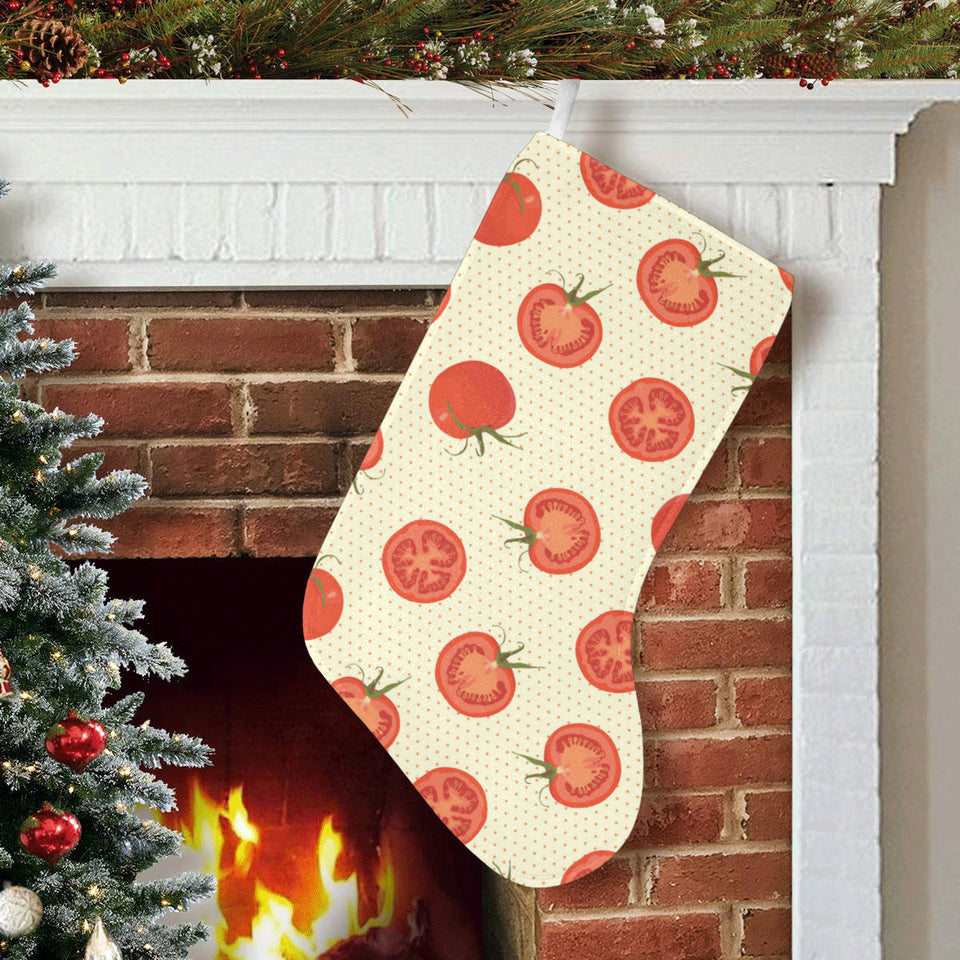 Tomato dot background Christmas Stocking