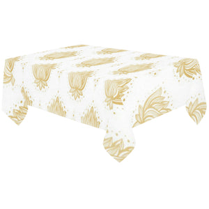 Gold Ornamental lotue waterlily symbol pattern Tablecloth