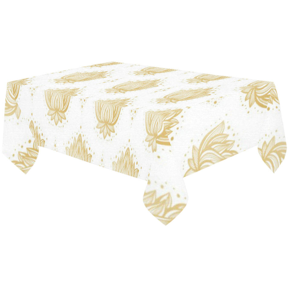 Gold Ornamental lotue waterlily symbol pattern Tablecloth