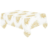 Gold Ornamental lotue waterlily symbol pattern Tablecloth