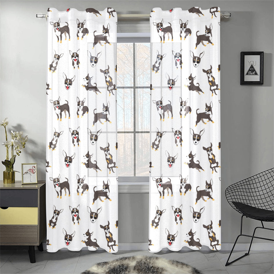 Chihuahua dog pattern Gauze Curtain