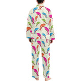 Colorful Chameleon lizard pattern Men's Long Pajama Set