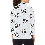 Cute cows pattern Women's Long Sleeve Polo Shirt