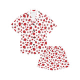 Ladybug Pattern Print Design 04 Kids' Boys' Girls' V-Neck Short Pajama Set