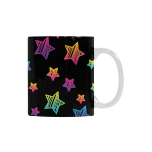 Colorful star pattern Classical White Mug (Fulfilled In US)