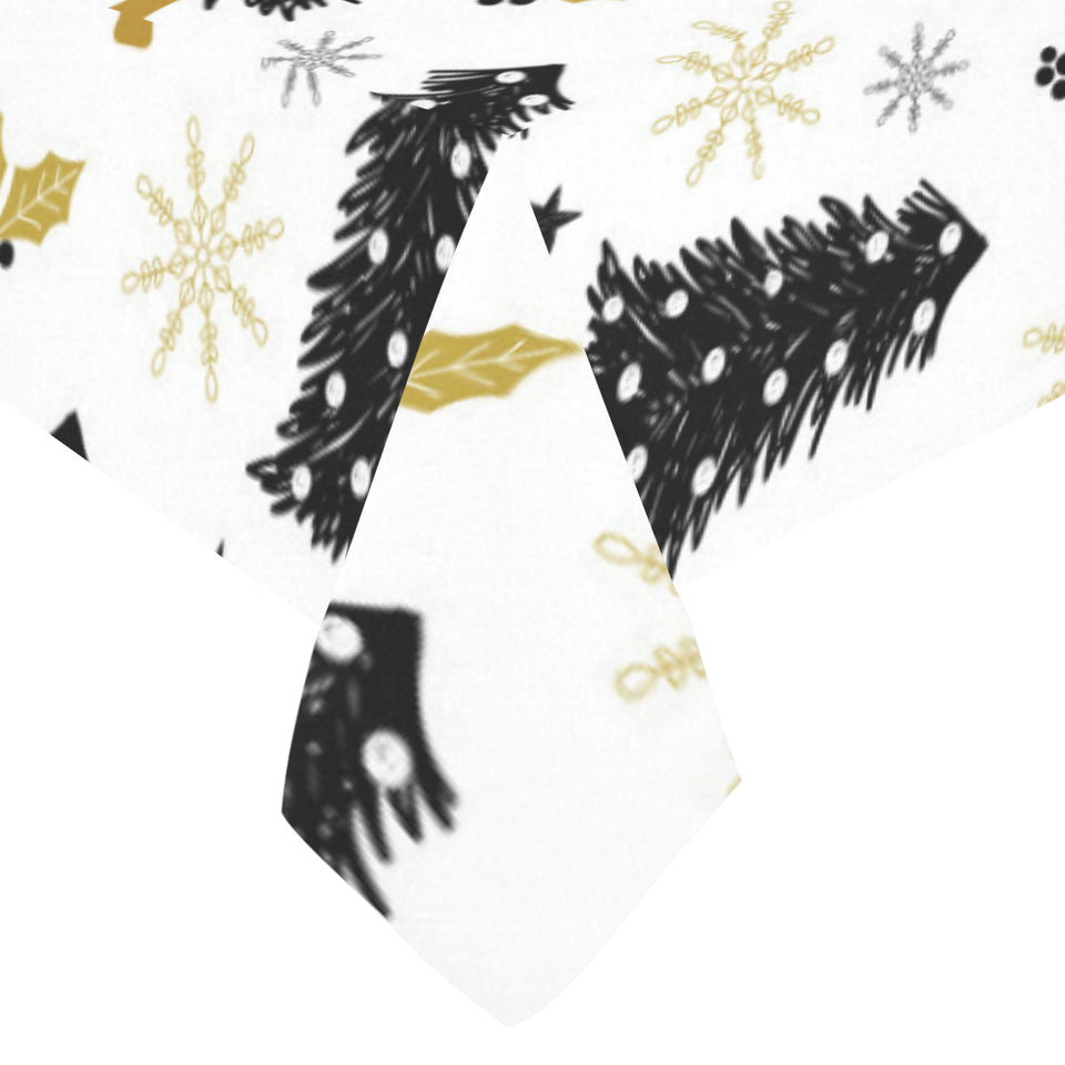 Christmas tree holly snow star pattern Tablecloth