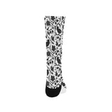 Crow dark floral pattern Crew Socks