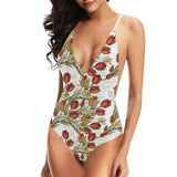 Red tulips and daffodils pattern Women's One-Piece Swimsuit