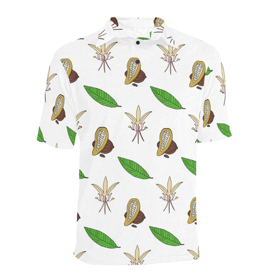 Color hand drawn cacao pattern Men's All Over Print Polo Shirt