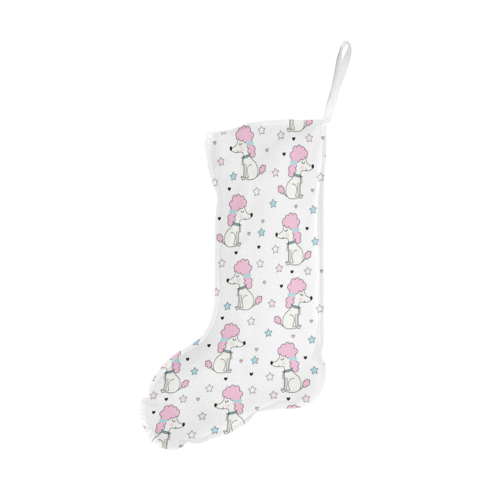 Cute poodle dog star pattern Christmas Stocking