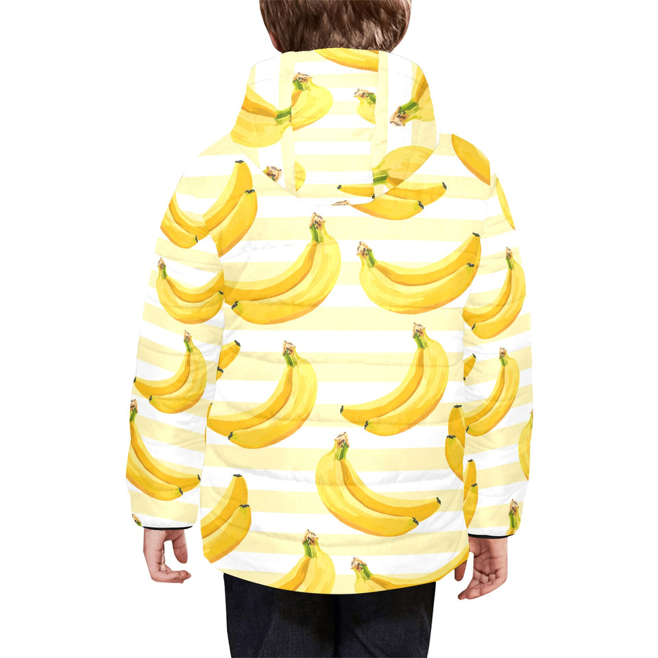 Banana pattern blackground Kids' Boys' Girls' Padded Hooded Jacket