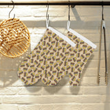 Hamburger Pattern Print Design 01 Heat Resistant Oven Mitts