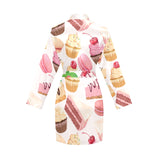 Cake cupcake sweets pattern Women's Long Sleeve Belted Night Robe