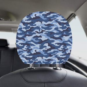 Blue camouflage pattern Car Headrest Cover