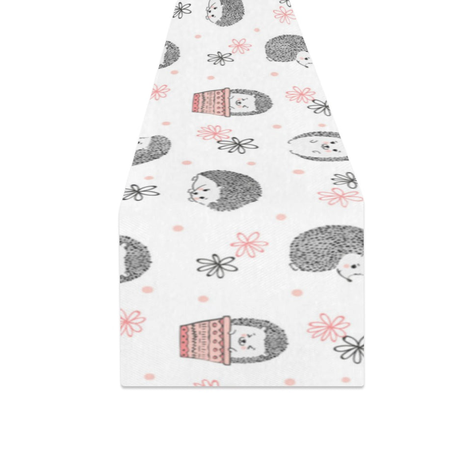 Hedgehog Pattern Print Design 02 Table Runner