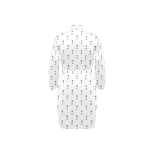 Engine Piston Background Pattern Print Design 01 Men's Long Sleeve Belted Night Robe