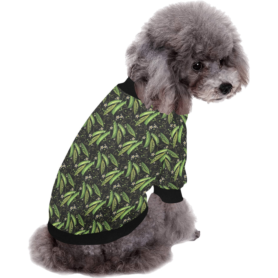 Green Peas Pattern Print Design 02 All Over Print Pet Dog Round Neck Fuzzy Shirt