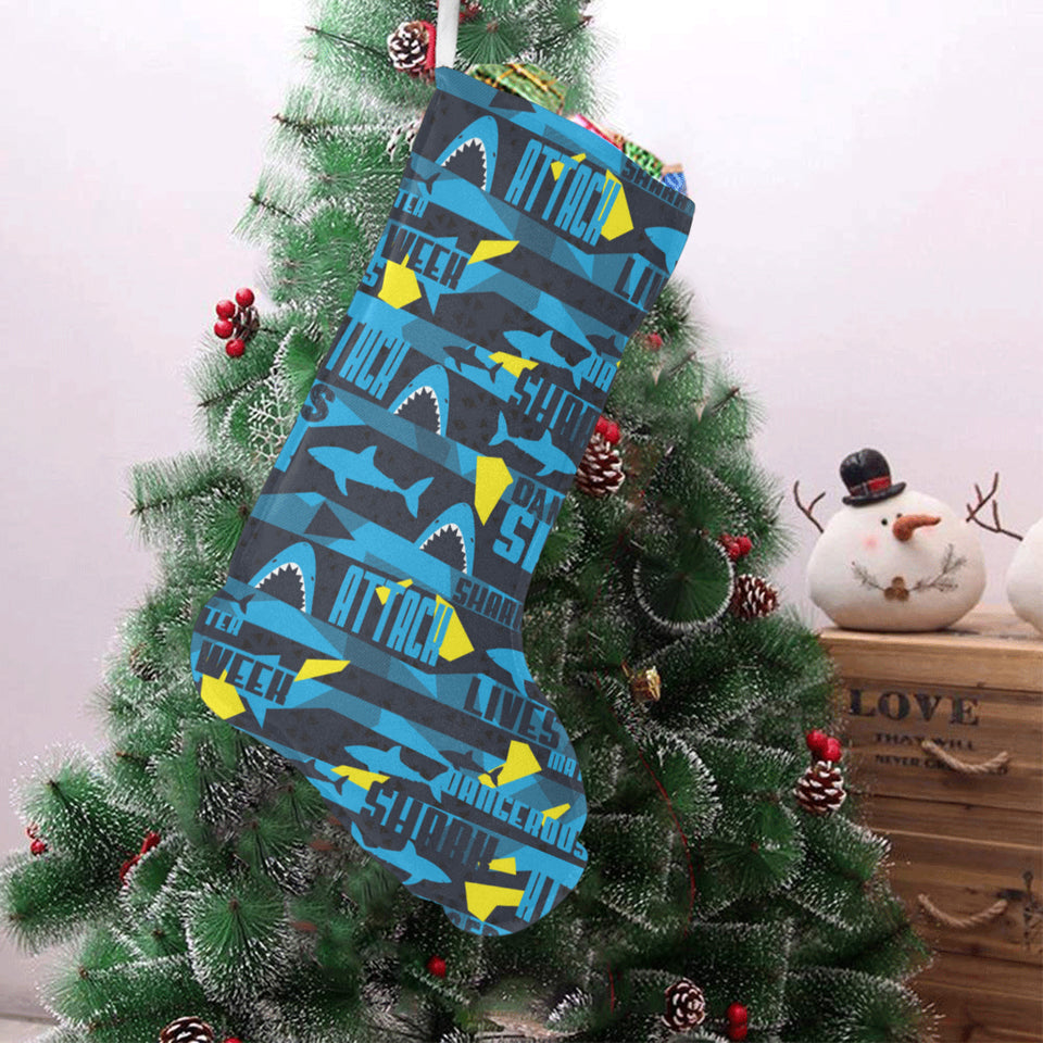 Shark dangerous Christmas Stocking