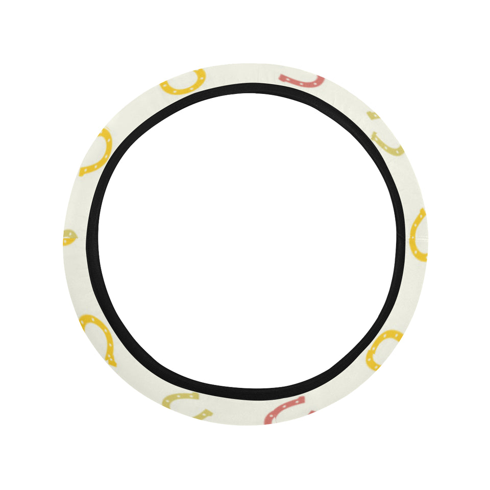 Horseshoes Pattern Print Design 02 Car Steering Wheel Cover