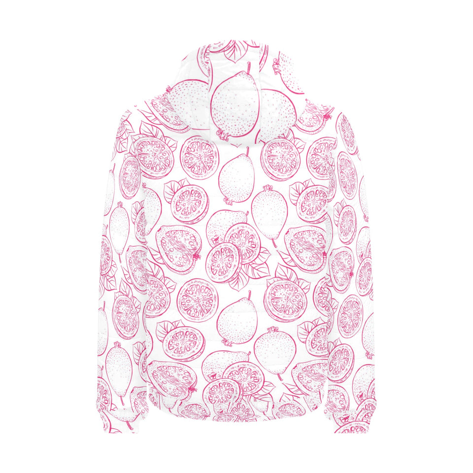 Sketch guava pattern Men's Padded Hooded Jacket