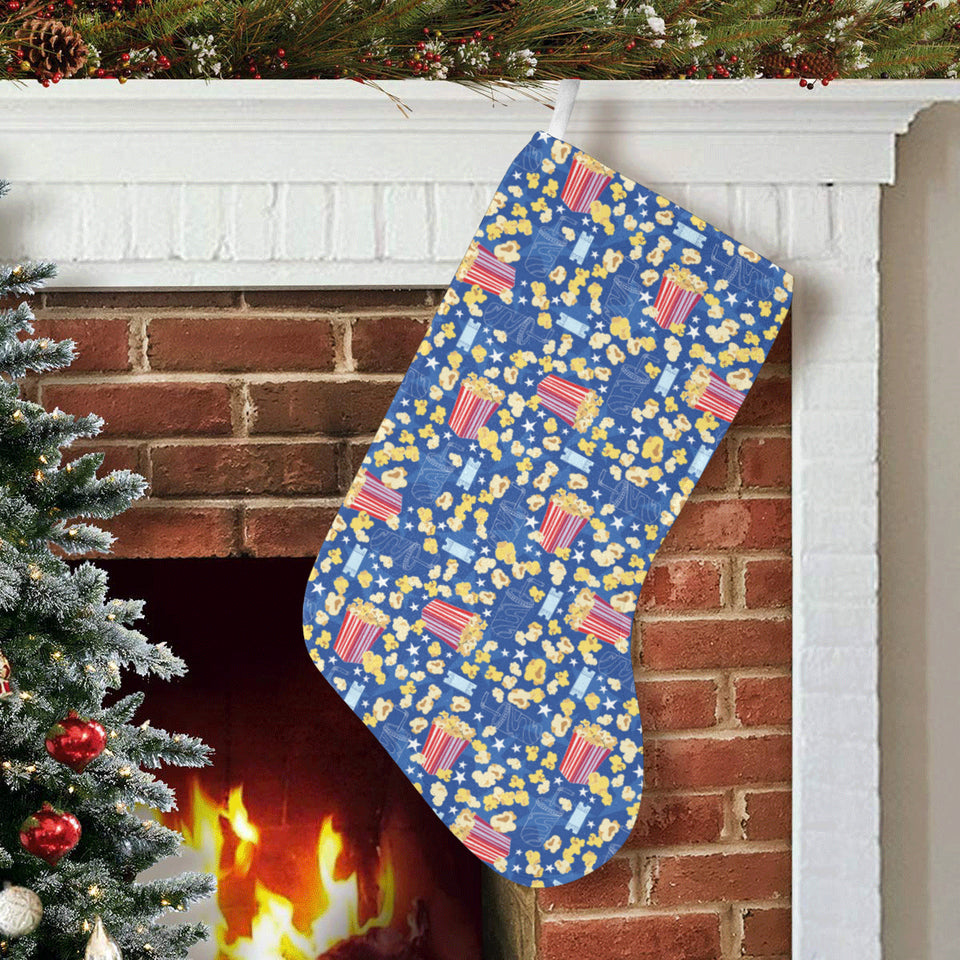 Popcorn Pattern Print Design 01 Christmas Stocking