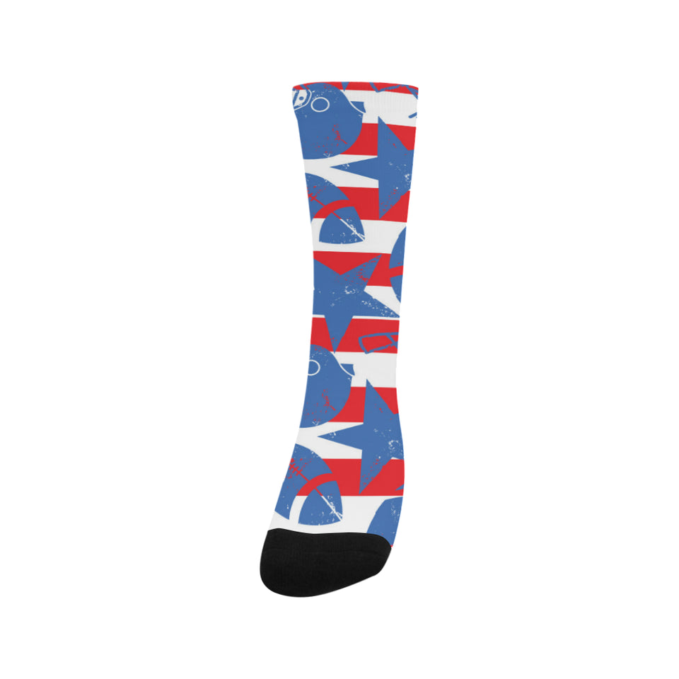 American football ball star stripes pattern Crew Socks