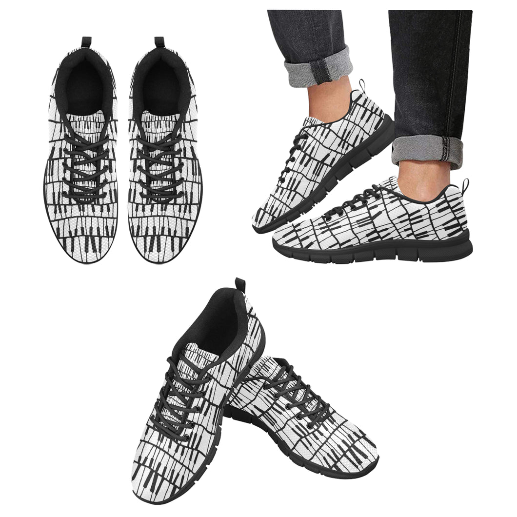 Piano Pattern Print Design 03 Men's Breathable Sneakers ( Model 055)