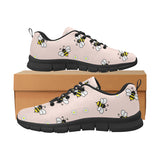 Cute bee flower pattern pink background Men's Sneaker Shoes