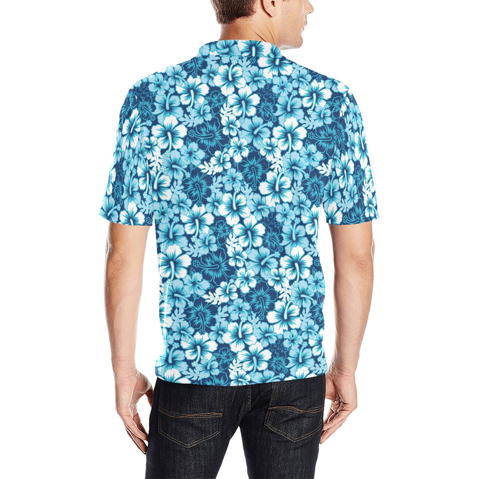 Hibiscus Pattern Print Design 03 Men's All Over Print Polo Shirt