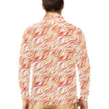 Fire flame watercolor pattern Men's Long Sleeve Polo Shirt