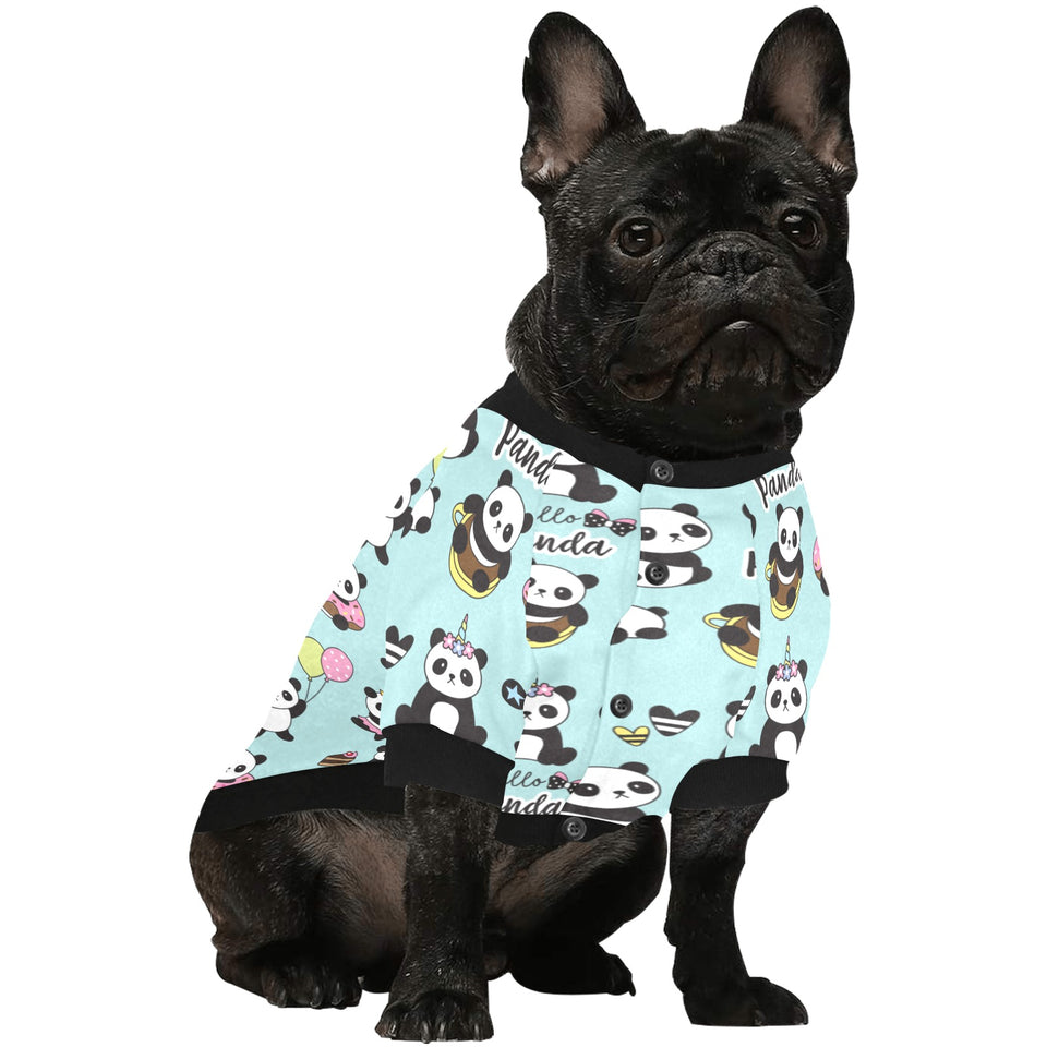 Cute baby panda pattern All Over Print Pet Dog Round Neck Fuzzy Shirt