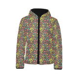 Music Notes Pattern Print Design 05 Kids' Boys' Girls' Padded Hooded Jacket