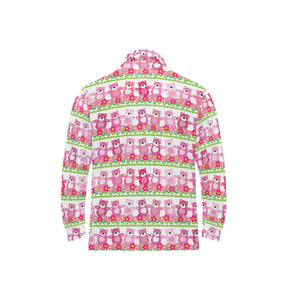Teddy Bear Pattern Print Design 04 Men's Long Sleeve Polo Shirt